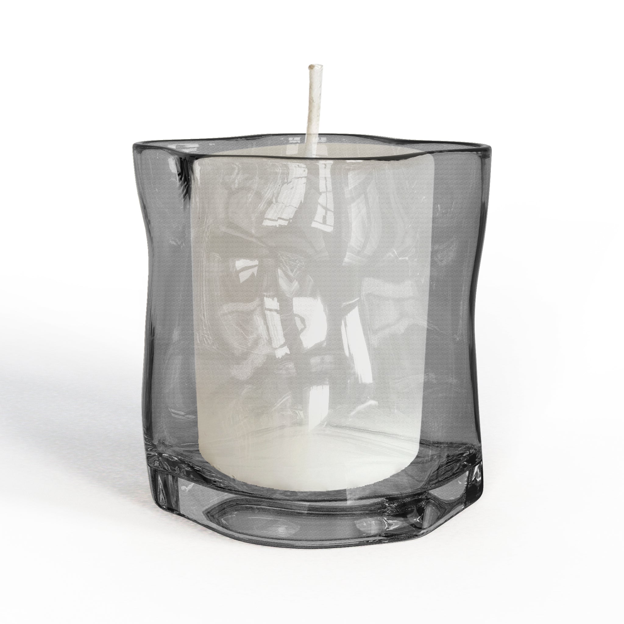 Grey Blown Glass Candle